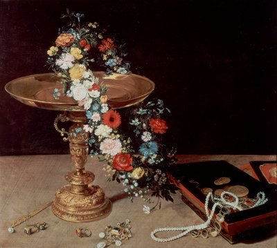 Stilleven met krans door Jan the Elder Brueghel